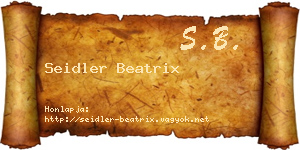 Seidler Beatrix névjegykártya